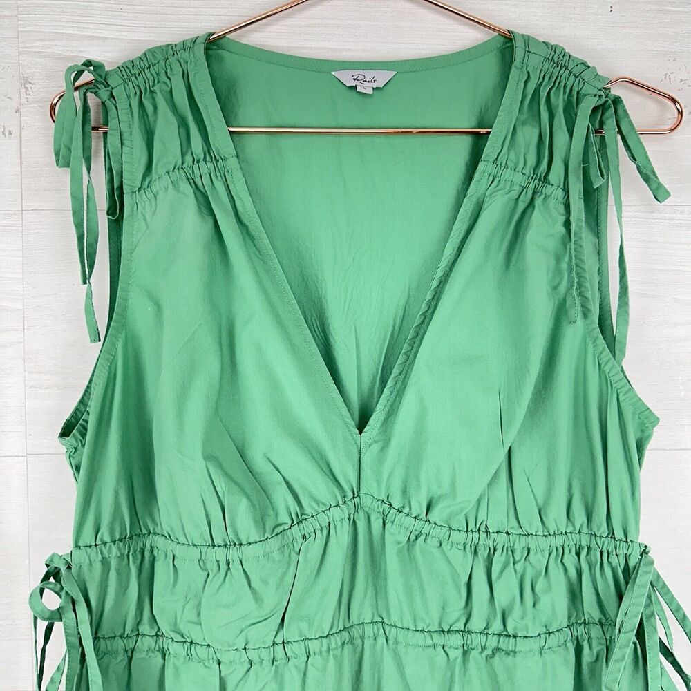 Rails Constantine Midi Dress Kelly Green Size Large Sleeveless Cinched Waist - Picture 4 of 16
